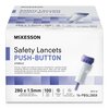 McKesson Safety Lancet 28 Gauge Retractable Push Button Activation Finger, 100/BX MON1217991BX