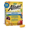 Multivitamin Supplement Alive!® Alive!® Men’s 50+ Vitamin A / Vitamin C 900 mcg / 180 mg Strength Tablet 50 per Box