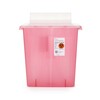 SharpSafety™ In Room Sharps Container, Always Open Lid, Transparent Red, 3 Gallon