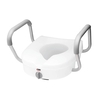 Raised Toilet Seat with Arms E-Z Lock 5" White 300 lbs.