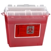 Multi-purpose Sharps Container Wall Safe® 1-Piece 5 Quart Red Base Horizontal Entry Lid