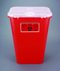 Mailback Sharps Container Bemis Sentinel 22-1/2 H X 16-1/2 L X 11-13/16 W Inch 11 Gallon Red Base / White Lid Horizontal / Vertical Entry, 6/CS