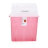 Sharps-A-Gator™ Safety In Room Sharps Container Counterbalance Lid, Transparent Red 3 Gallon