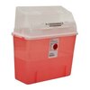 Sharps Container GatorGuard In-Room 8-3/4 H X 12-1/4 W X 12-1/4 D Inch 2 Gallon Translucent Red Base / Clear Lid Horizontal Entry, 1/EA