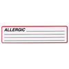 Pre-Printed Label Carstens® Allergy Alert Red / White Plastic Allergic / Lines Black Alert Label 1-3/8 X 5-3/8 Inch