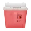 Cardinal Health SharpSafety™ Safety In Room Sharps Container Counterbalance Lid, Transparent Red 5 Quart MON344297EA