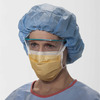Surgical Mask FluidShield Anti-fog Foam Pleated Tie Closure One Size Fits Most Orange NonSterile ASTM Level 3 Adult, 50/BX