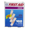 Adhesive Strip American White Cross 3/8 x 1-1/2" Plastic Rectangle Tan Sterile, 2400 EA/CS