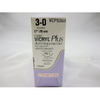 Absorbable Antibacterial Suture with Needle Coated Vicryl™ Plus Polyglactin 910 PS-1 3/8 Circle Reverse Cutting Needle Size 3-0 Braided, 36/BX