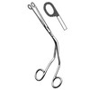 Catheter Forceps Econo Sterile™ Magill 8 Inch Length Floor / Office Grade Pakistani Stainless Steel Sterile NonLocking Finger Ring Handle Straight Fenestrated Serrated Oval Tips, 50/CS