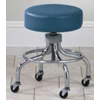 Base Stool Chrome Series Backless Screw Adjustment 4 Casters Black, 1/EA