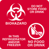 United Ad Label United Ad Biohazard Do Not Store Food or Drink in This Refrigerator and/or Freezer Magnetic Sign MON545952EA