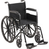 Wheelchair Silver Sport 1 Swing-Away Footrest Black Upholstery 18 Inch Seat Width Adult 300 lbs. Weight Capacity, 1/EA