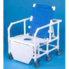 Commode / Shower Chair ipu® Fixed Arms PVC Frame Reclining Backrest 28 Inch Seat Width 650 lbs. Weight Capacity, 1/EA
