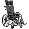Reclining Wheelchair Sentra Dual Axle Desk Length Arm Swing-Away Elevating Legrest Black Upholstery 22 Inch Seat Width Adult 450 lbs. Weight Capacity, 1/EA