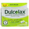 Laxative Dulcolax Suppository 16 per Box 10 mg Strength Bisacodyl USP, 16/CT