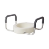 Elongated Raised Toilet Seat with Arms Premium 3-1/2 Inch Height White 300 lbs. Weight Capacity, 1/EA