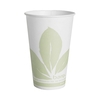 Drinking Cup Bare Eco-Forward 12 oz. Leaf Print Wax Coated Paper Disposable, 20/CS