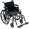 Lightweight Wheelchair Cruiser III Dual Axle Full Length Arm Elevating Legrest Black Upholstery 20 Inch Seat Width Adult 350 lbs. Weight Capacity, 1/EA