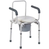 Bed Side Commode Drop Arm Steel Lid 19 to 23 Inch
