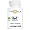 Vitamin D3 Supplement, 5000 IU Strength, Capsule, 100 per Bottle