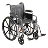 Bariatric Wheelchair Sentra EC Heavy Duty Dual Axle Desk Length Arm Swing-Away Footrest Black Upholstery 20 Inch Seat Width Adult 450 lbs. Weight Capacity, 1/EA