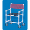 Shower Chair ipu® Fixed Arms PVC Frame Mesh Backrest 28 Inch Seat Width 400 lbs. Weight Capacity, 1/EA