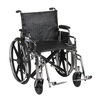 Bariatric Wheelchair Sentra Heavy Duty Desk Length Arm Swing-Away Footrest Black Upholstery 20 Inch Seat Width Adult 500 lbs. Weight Capacity, 1/EA