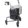 3 Wheel Rollator Deluxe Flame Red Adjustable Height / Folding Aluminum Frame, 1/EA
