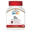 Vitamin D Supplement, 2000 IU Strength Tablet, 110 per Bottle