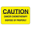 Pre-Printed Label Indeed Caution Label Yellow Paper Caution Cancer Chemotherapy Dispose of Properly Black Biohazard 1-1/2 X 2-1/2 Inch, 1000/BX