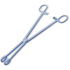 Sponge Forceps Gynex® 9-1/2 Inch Length Floor / Office Grade Plastic NonSterile Locking Finger Ring Handle Straight Fenestrated Serrated Oval Tips, 12/BX