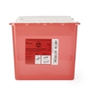 Sharps Container AP Line 12 L X 4-1/2 W X 10-4/5 H Inch 5.4 Quart Red Base / White Lid Horizontal Entry Counter Balanced Door Lid, 12/CS