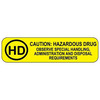Pre-Printed Label Indeed Caution Label Yellow Paper Caution Hazardous Drug Black Biohazard 9/10 X 2-3/16 Inch, 1000/PK
