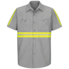 Red Kap Short Sleeve Enhanced Visibility Industrial Work Shirt VFISP24EG-SSL-XL